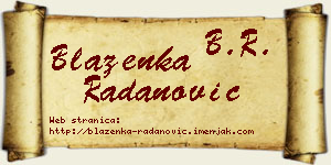 Blaženka Radanović vizit kartica